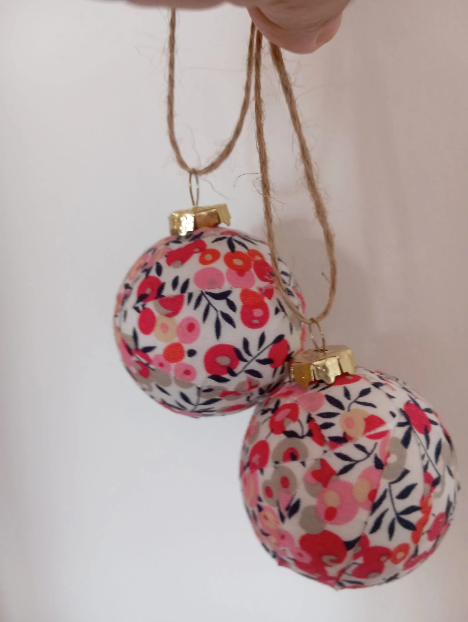 Two small liberty Christmas baubles – photo 3